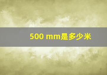 500 mm是多少米